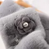 Sjaals wraps Korean Pearl Flower Faux konijn fur kruis dikke warme pluche sjaal vrouwen winter buiten winddicht nekbescherming nep kraag slabbetje