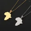 Pendant Necklaces Design Selling African Map Men& Women Stainless Steel Gold Color Africa Jewelry Gift