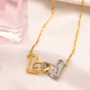 Fashion Women Designer Necklace Choker Heart Pendant Chain Gold Plated Stainless Steel Crystal Letter Pearl Necklaces Wedding Jewelry Accessories