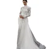 Abito da sposa modesto con colletto alto maniche lunghe abiti da sposa abito da sposa appliques aggraziati abiti da sposa