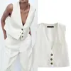 Coletes mulher branco com decote em v senhoras escritório wear outerwear vintage elegante ol colete único breasted formal colete de trabalho 2022