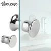 Shower Glass Door Knob Bathroom Round Back-to-Back Handle Pull Solid SUS304 Stainless Steel Door Handle 3-16mm Home Hardware 231222