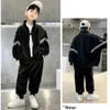 Clothing Sets SOMENIE Fashion Spring Autumn Boys Sports Clothes Children Solid Jacket Pants Teenage Kids Tracksuits 2pcs 4-14T