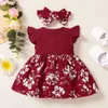 Girl's Dresses Dress For Kids 3-24 Months Korean Style Fashion Butterfly Sleeve Cute Floral Princess Formal Dresses Ootd For Newborn Baby GirlL231222