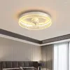 Avizeler Fan lambası Modern Minimalist Göz Koruma Yatak Odası Tam Spektrum Entegre Işık