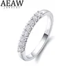 AEAW 14K Vitt guld 0 25CTW 2mm DF Round Cut Engagementwedding Topaz Moissanite Lab Grown Diamond Band Ring for Women2000