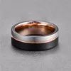 Vakki Men 8mm Ring Tungsten Anello Black Rose Gold Bage di fidanzamento per la festa di fidanzamento da uomo Bague Homme224i