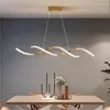 Lampadiers Luxury Dining Room lampadario moderno arti creativo design minimalista a lungo tavolo con linee pulite e apparecchi di illuminazione a barre