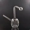 Kleiner Glasölbrenner -Rig Bong Shisha Dicke Rauchwasserrohr Wabe Perc Heady Recycler Dab Rigs mit Downstamm Ölschale 5,5 Zoll LL