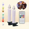 LED Electric Candles Flameless Colorful With Timer Remote Battery Operated Christmas Candle Lights For Halloween Home Decorative 24799845