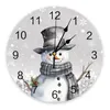 Orologi da parete natalizio nevicateneve rotonde orologio rotondo moderno cucina a sospensione dell'orologio arredamento per casa silenzioso