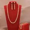 Collier de boucles d'oreilles Dubai Bijoux Ensembles de bijoux de 24 carats d'or Cadeaux de mariage africain Bracelet Bijoux Bijoux pour femmes320E