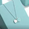 ペンダントネックレスデザイナーTiffanyisnクラシックS925シルバーエナメルブルーレッドピンクハートマルチファンクションカラーネックレスギフト