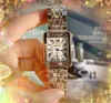 Top Brand Square Roman Tank Cadran Watch Super Luminent Couple de luxe Luxury Femmes Hommes Clock Lovers en acier inoxydable Sangle en cuir en or Quartz Batterie Power Wristwatch Cadeaux