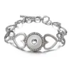 Nouvelle mode argent plaqué Hollow Hinestone Hearts Snap Bracelet Brangle 22cm Fit 18 mm Bouton Snap Jewelry Whole239Z