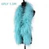 6Ply Fluffy Dyed Ostrich Feathers Boa Ribbon 1 1.3 2 3Meter Wedding Party Clothing Dress Shawl Decoration Sewing Crafts Plume 231222