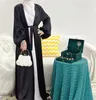 Vêtements ethniques mode satin ouvert abaya robe musulmane dubai islam femmes kimono cardigan robe middle-orient arabe abayas eid mubarak jalabiya