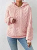 Damen Hoodies Flanell Kapuze lose Plüschjacke Fleece Casual Mode Langarm Pullover Damen Outfit Büro Kleidung