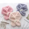 Scarves Wraps Winter Pearl Plush Scarf For Women Autumn Cute Thickened Warm Faux Fur Cross Scarves Girls Soft Neck Ring Scarf Korean Style New