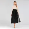 Ethnic Clothing Chiffon Women Skirt Fashion Dubai Turkey Solid High Waist Elastic A-line Retro Style Muslim Maxi Long