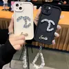 Designer telefoonhoesje 15 promax letters flash diamant mode dames dames iPhone Case 12/11 Tide XS/XR Soft Rubber Fall Proof