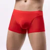 Calzoncillos para hombres Mesh de seda de seda cómodas boxeadores Sexy Ver a través de pantalones cortos transpirables Bikini Bikini Simple