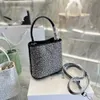 Designer Crystal Starry Bucket Bag, handheld schoudertas, dames stijlvolle cross-body mini-tas vol diamant schoudertas luxe crossbody tas messenger tas