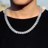 Gorąca wyprzedaż 2023 Hip Hop punk raper biżuteria Bagieta Tennis Bransoletka 8 mm mrożona na zewnątrz Cz Diamond Square Baguette Tinn Chain Naszyjnik