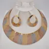 귀걸이 목걸이 고품질 두바이 금 보석 세트 3color 귀걸이 및 부인 파티 선물 펜던트 아프리카 여성 set301v