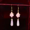 Dange oorbellen modetrend etnische stijl All-matching China Chic Retro Classical Eardrop Ornamenten Water Drop Yellow Crystal