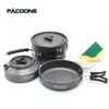 Kitchen Pacoone Camping Cookware Set Portable Cookware Kit Outdoor Pot Cooking Water Kettle Pan Set Tableware Hiking Picnic Equipment