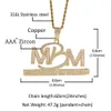 Hip Hop Prong Impostazione CZ Stone Bling ghiacciato motivato da Money MBM Lettere Pendenti collane per uomo Rapper Gioielli12575