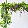 Decoratieve bloemen 190 cm kunstmatige bosjes bloem touw familie tuin bruiloft boog decoratie muur hangende slinger nep plant