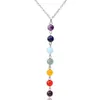 7 Chakra Gem Stone Pärlor Pendant Halsband Kvinnor Reiki Healing Balancing Chakra Halsband Fashion2189