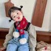 Scarves Wraps Autumn Winter Warm Baby Kids Scarf for Boy Girl Jacquard Flower Knitted Cross Neck Ring Muffler Children Scarves 3-14 years old