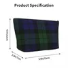 Sacs de cosmétiques Black Watch Tartan horloge verte et sac de maquillage bleu Femme Organisatrice de voyage Clans mignons de toilette de rangement en Écosse