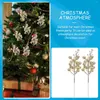 Fleurs décoratives 10 pcs Imitation de Noël baies couronne de fausses baies de baies branches d'arbre pour décoration mousse paillette artificielle