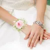 Party Decoration Dance Pearl Lace Homecoming Wristband Women Girl Jubileum Wrist Corsage Set