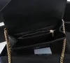 10s Wome Hadbag Shoulder Bag Brad Y-formad Desiger Seam Leather Ladies Metal Black Clamshell Messeger Chai väskor
