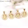 10pcs Gold Color Micro Pave CZ Vierge Marie Jésus Charms Pendants Resseages bijoux 0927239T