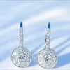Hoop oorbellen mode zirkon 925 sterling zilveren ronde kristal voor vrouwen elegante bruiloftsfeest sieraden groothandel