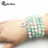 RUBERTHEN 2017 NIEUW ONTWERP AB Amazonite Mala kralen Bracelet Trendy Yoga ketting Hoge kwaliteit Handgemaakte Natuurlijke stenen armband J19072414