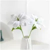 装飾的な花の花輪暖かい居心地の良いクロゲット活気のある手編みのリリーブーケリアルなDIYクラフトフラワーギフトホームドロップ配達DH4GQ