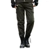 Men's Pants Regular Fit Men Cargo Durable Outdoor With Breathable Fabric Multiple Pockets For Camping Training Solid