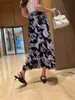 女性のための女性スカート服夏の品質高幾何学的なパターンウエストとビッグスイングロングオーバースカート12月22日FW