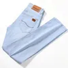 2023 Брендовые мужские деловые джинсы в классическом стиле, повседневные прямые облегающие универсальные высококачественные небесно-голубые джинсовые брюки 231222