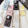 Telefoonhoes Designer iPhone Case voor iPhone 15 Pro Max Cases Cardhouder Apple iPhone 14 Pro Max 13 12 15 plus Case Fashionmerk C Crossbody Handtas Cover Riem Lanyard