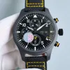 dyra menwatch iwc titta på mens pilot kronograf klockor alla fungerar högkvalitativa auto mekaniska uhren super lysande keramiska vaktmäster montre pilot luxe s9dl