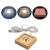 Luci a LED quadrate Base Base in legno Servo Laser Laser Crystal Glass Night Lighted Bases Resin Art Ornament D2 0214J