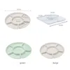 New 1 pc 6-Compartment Food Storage Tray Dried Fruit Snack Plate Appetizer Serving Platter for Party Candy Pastry Nuts Dish